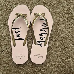 Kate Spade Just Married flip flops